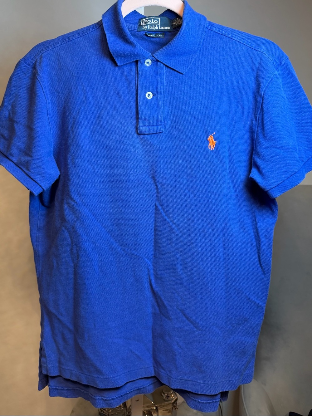 Ralph Lauren Polo Shirt in Royal Blue with Orange Logo